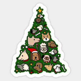 Christmas Tree Dog Lover Holiday Sticker